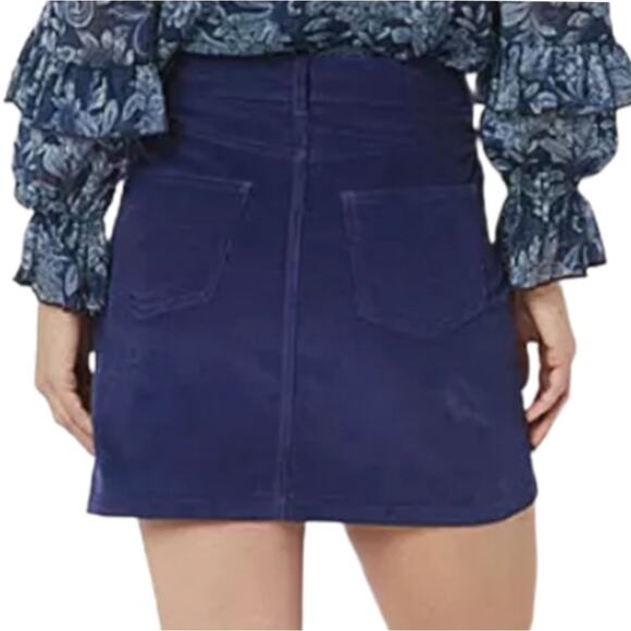 Frye Heritage Corduroy Dark Blue Mini Skirt 6 Cowgirl Country Boho Casual NEW - Picture 7 of 13